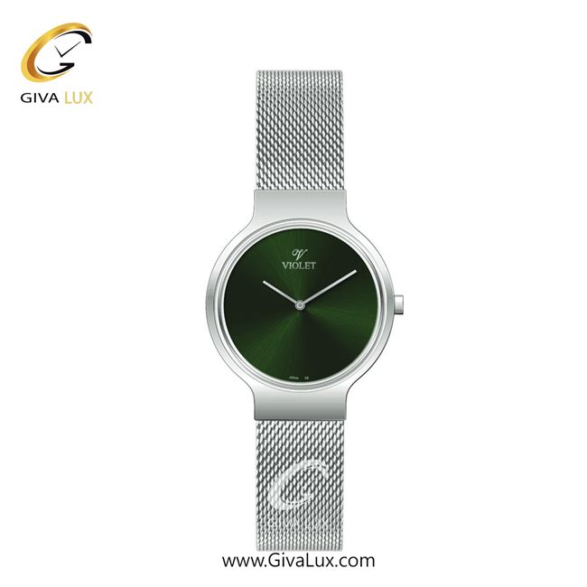 ساعت مچی اورجینال زنانه ویولت VIOLET نقره ای | نقره ای| سبز یشمی تیره| کد رفرنس 0568